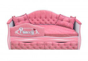 Кровать 160 серии Иллюзия 2 ящика 36 Розовый (мягкий бортик/подушки) в Яровом - yarovoe.katalogmebeli.com | фото