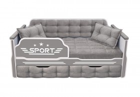 Кровать 160 серии Спорт 2 ящика 45 Серый (подушки) в Яровом - yarovoe.katalogmebeli.com | фото