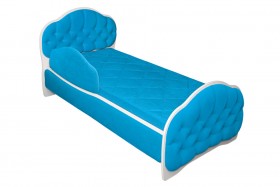 Кровать 170 Гармония 84 Ярко-голубой (мягкий бортик) в Яровом - yarovoe.katalogmebeli.com | фото