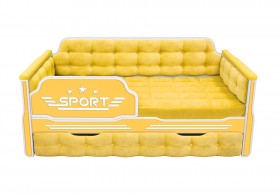 Кровать 170 серии Спорт 1 ящик 74 Жёлтый (мягкие боковые накладки) в Яровом - yarovoe.katalogmebeli.com | фото