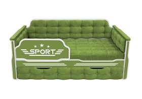 Кровать 170 серии Спорт 1 ящик 76 Зелёный (мягкие боковые накладки) в Яровом - yarovoe.katalogmebeli.com | фото