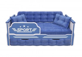 Кровать 170 серии Спорт 1 ящик 85 Синий (подушки) в Яровом - yarovoe.katalogmebeli.com | фото