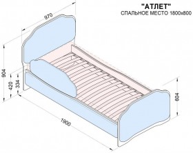 Кровать 180 Атлет 29 Синий (мягкий бортик) в Яровом - yarovoe.katalogmebeli.com | фото 2