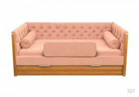Кровать 180 серии Леди + ящик 15 Бледно-розовый (мягкий бортик/подушка валик) в Яровом - yarovoe.katalogmebeli.com | фото
