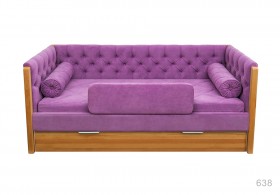 Кровать 180 серии Леди + ящик 32 Фиолетовый (мягкий бортик/подушка валик) в Яровом - yarovoe.katalogmebeli.com | фото 1