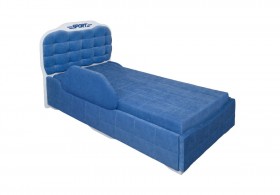 Кровать 190 Атлет Lux 29 Синий (мягкий бортик) в Яровом - yarovoe.katalogmebeli.com | фото
