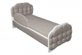 Кровать 190 Атлет Lux 96 Серый (мягкий бортик) в Яровом - yarovoe.katalogmebeli.com | фото