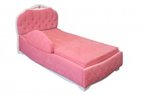 Кровать 190 Гармония Lux 36 Розовый (мягкий бортик) в Яровом - yarovoe.katalogmebeli.com | фото