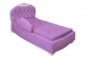 Кровать 190 Гармония Lux 67 Светло-фиолетовый (мягкий бортик) в Яровом - yarovoe.katalogmebeli.com | фото