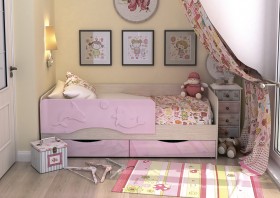 Кровать Алиса КР-812 1,6 Белфорд/Розовый металлик в Яровом - yarovoe.katalogmebeli.com | фото 2