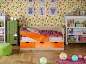 Кровать Бабочки 1,6м (Оранжевый металлик) в Яровом - yarovoe.katalogmebeli.com | фото