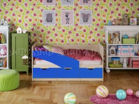 Кровать Бабочки 1,6м (Синий матовый) в Яровом - yarovoe.katalogmebeli.com | фото