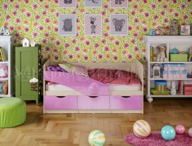 Кровать Бабочки 1,6м (Сиреневый металлик) в Яровом - yarovoe.katalogmebeli.com | фото 1