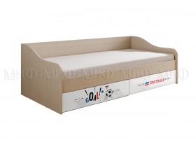 Кровать Boy Вега 0,9 м (Дуб беленый/Белый глянец/фотопечать) в Яровом - yarovoe.katalogmebeli.com | фото