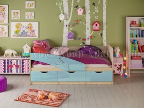 Кровать детская 1,6м Дельфин (Голубой матовый) в Яровом - yarovoe.katalogmebeli.com | фото 1