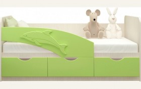 Кровать детская 1,6м Дельфин (Салатовый металлик) в Яровом - yarovoe.katalogmebeli.com | фото