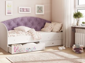 Кровать детская Эльза Белый/Фиолетовый в Яровом - yarovoe.katalogmebeli.com | фото 1