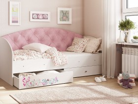 Кровать детская Эльза Белый/Розовый в Яровом - yarovoe.katalogmebeli.com | фото
