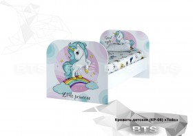 Кровать детская КР-08 Тойс (белый/белый,фотопечать Little Pony) в Яровом - yarovoe.katalogmebeli.com | фото