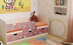 Кровать детская Минима Лего 1,86м с ящиками (дуб атланта/лиловый сад) в Яровом - yarovoe.katalogmebeli.com | фото 4