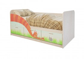 Кровать детская Минима Лего 1,86м с ящиками (дуб атланта/лиловый сад) в Яровом - yarovoe.katalogmebeli.com | фото 9