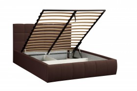 Кровать "Диана" ш. 1600 (Н=1010мм) (жаккард шоколад) в Яровом - yarovoe.katalogmebeli.com | фото