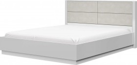 Кровать двойная 1400х2000 Вива (Белый/Белый глянец/Платина) в Яровом - yarovoe.katalogmebeli.com | фото