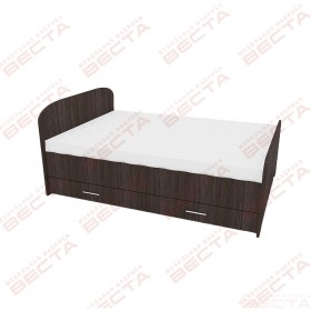 Кровать двухспальная ЛДСП 1400 с ящиками Венге в Яровом - yarovoe.katalogmebeli.com | фото