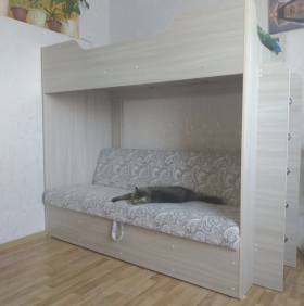 Кровать двухъярусная с диваном (Беленый дуб) в Яровом - yarovoe.katalogmebeli.com | фото 1