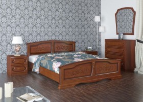 Кровать Елена из массива сосны 1200*2000 Орех в Яровом - yarovoe.katalogmebeli.com | фото