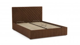 Кровать Гамма ш. 1400 (с основанием для хранения) (велюр тенерифе шоколад) в Яровом - yarovoe.katalogmebeli.com | фото 3