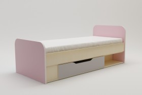 Кровать Грэйси 1650х750 (Розовый/Серый/корпус Клен) в Яровом - yarovoe.katalogmebeli.com | фото 2