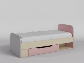 Кровать Грэйси 1650х750 (Розовый/Серый/корпус Клен) в Яровом - yarovoe.katalogmebeli.com | фото