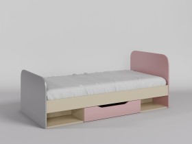 Кровать Грэйси 1950х950 (Розовый/Серый/корпус Клен) в Яровом - yarovoe.katalogmebeli.com | фото