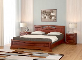 Кровать Карина-7 из массива сосны 1400*2000 Орех в Яровом - yarovoe.katalogmebeli.com | фото