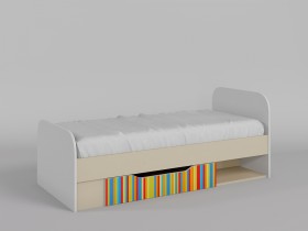Кровать Клаксон без машинок 1650х750 (Белый/корпус Клен) в Яровом - yarovoe.katalogmebeli.com | фото