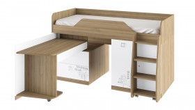 Кровать комбинированная «Оксфорд» (Ривьера/Белый с рисунком) в Яровом - yarovoe.katalogmebeli.com | фото 3