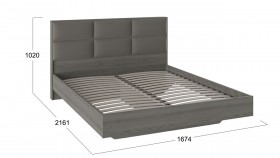 Кровать «Либерти» с мягким изголовьем Хадсон/Ткань Грей/1600 в Яровом - yarovoe.katalogmebeli.com | фото 2