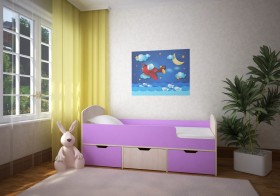 Кровать Малыш-мини Дуб молочный/Ирис в Яровом - yarovoe.katalogmebeli.com | фото