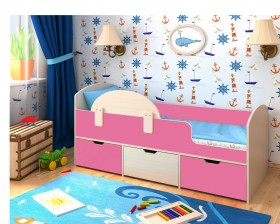 Кровать Малыш-мини Дуб молочный/Розовый в Яровом - yarovoe.katalogmebeli.com | фото