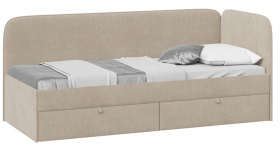 Кровать «Молли» с мягкой обивкой (900) тип 1 (Микровелюр Scandi Cream 03) в Яровом - yarovoe.katalogmebeli.com | фото 1