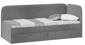 Кровать «Молли» с мягкой обивкой (900) тип 1 (Микровелюр Scandi Graphite 22) в Яровом - yarovoe.katalogmebeli.com | фото