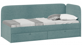 Кровать «Молли» с мягкой обивкой (900) тип 1 (Микровелюр Scandi Indigo 11) в Яровом - yarovoe.katalogmebeli.com | фото