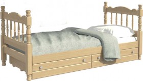 Кровать одинарная Аленка из массива сосны 800*1890 Сосна в Яровом - yarovoe.katalogmebeli.com | фото 1