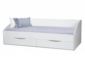 Кровать одинарная "Фея - 3" (симметричная) New/(белый / белый / ДВПО: белый) в Яровом - yarovoe.katalogmebeli.com | фото