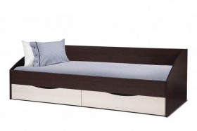 Кровать одинарная "Фея - 3" (симметричная) New (венге / вудлайн кремовый / ДВПО: белый) в Яровом - yarovoe.katalogmebeli.com | фото