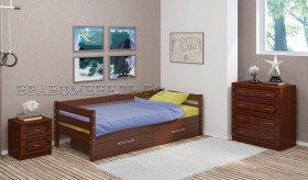 Кровать одинарная ГЛОРИЯ из массива сосны  900*2000 (Орех) в Яровом - yarovoe.katalogmebeli.com | фото