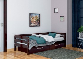Кровать одинарная ГЛОРИЯ из массива сосны  900*2000 (Орех Тёмный) в Яровом - yarovoe.katalogmebeli.com | фото