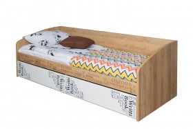 Кровать с 2 ящиками «Оксфорд» (Ривьера/Белый с рисунком) в Яровом - yarovoe.katalogmebeli.com | фото 3