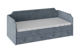 Кровать с мягкой обивкой и ящиками «Кантри» Тип 1 (900) (Замша синяя) в Яровом - yarovoe.katalogmebeli.com | фото 1